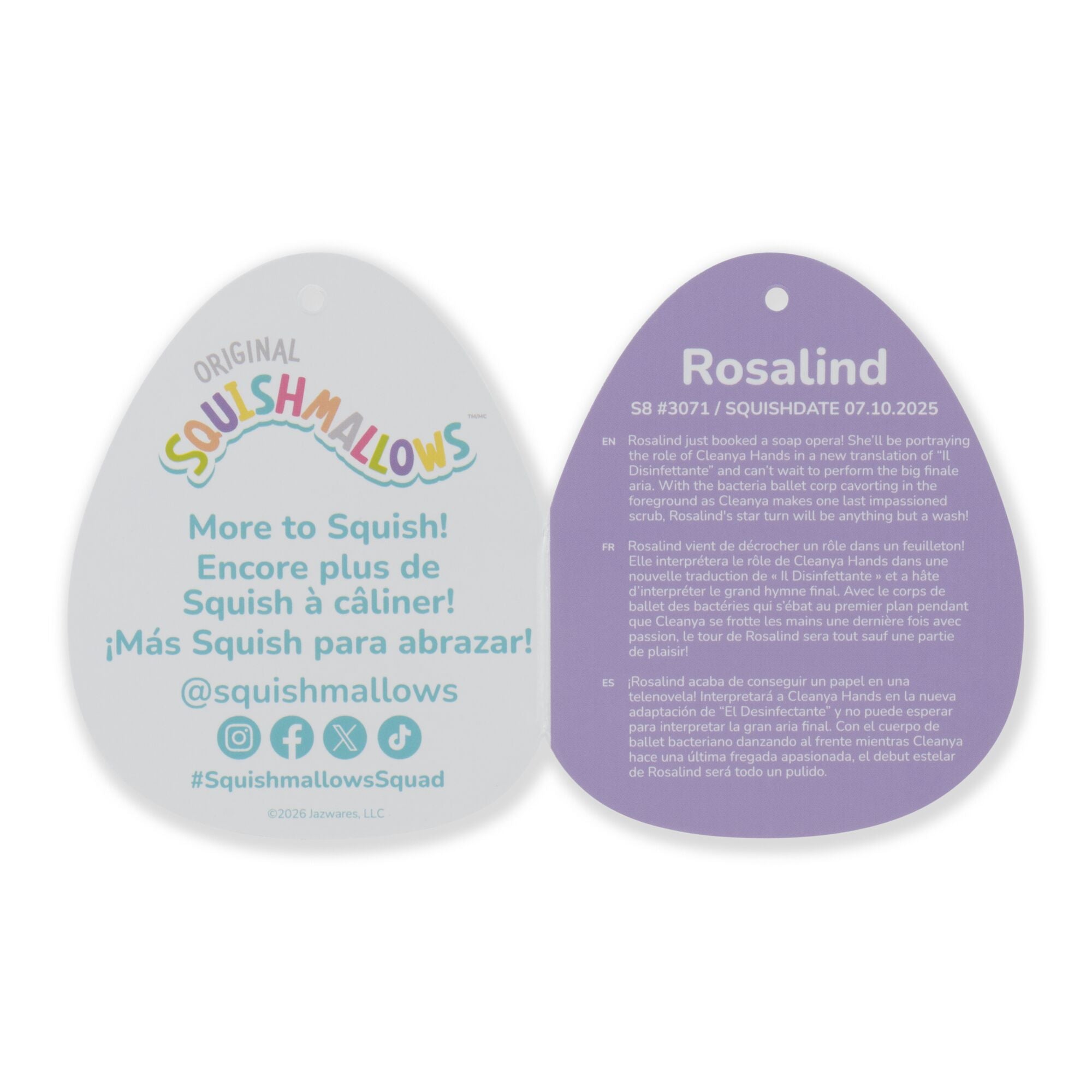 8-Inch Rosalind the Pink and Periwinkle Dutch Rabbit - Image 6