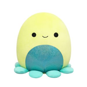 12-Inch Orphie the Lime Green Octopus with Teal Tentacles