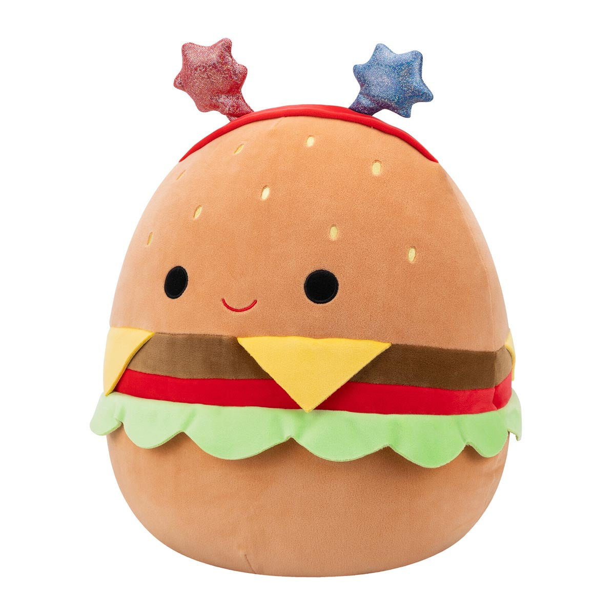 14-Inch Carl the Cheeseburger with Red and Blue Star Headband - Image 2