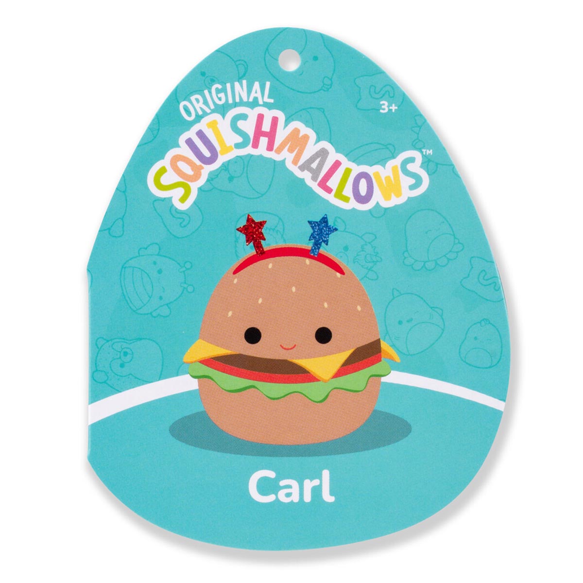14-Inch Carl the Cheeseburger with Red and Blue Star Headband - Image 5