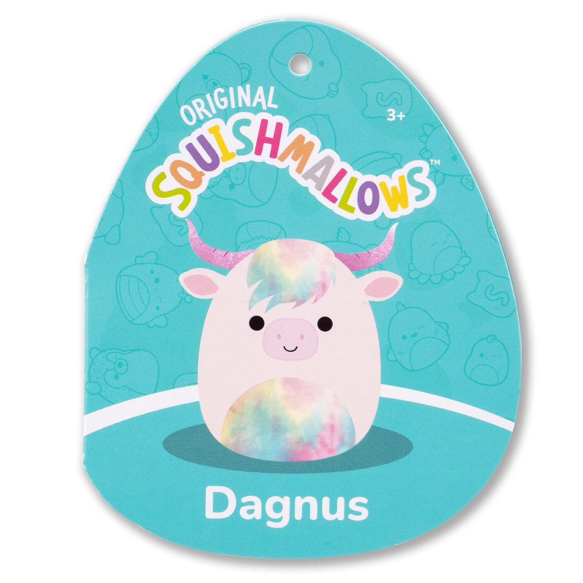 5-Inch Dagnus the Tan Highland Cow with Rainbow Tie-Dye Belly - Image 5