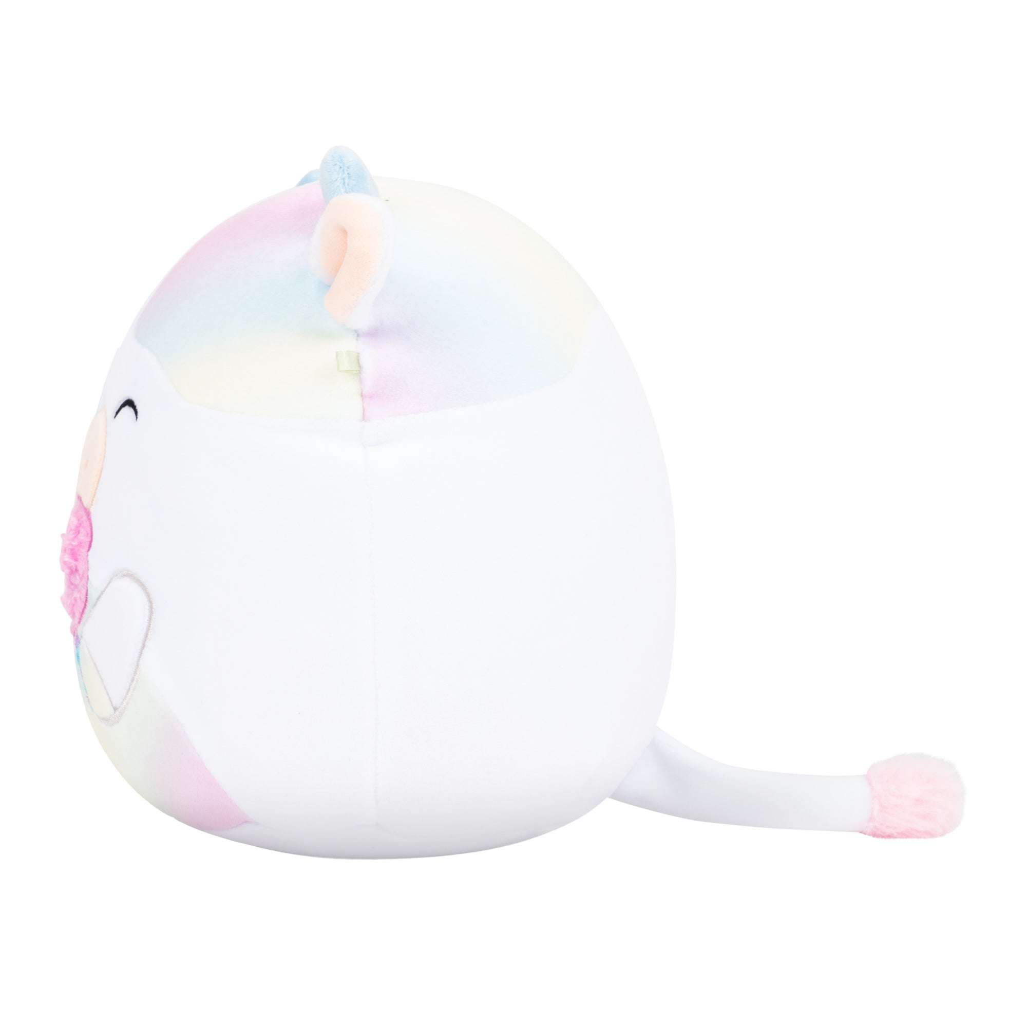 5-Inch Belozi the White And Rainbow Tie-Dye Cow Holding Cotton Candy - Image 3
