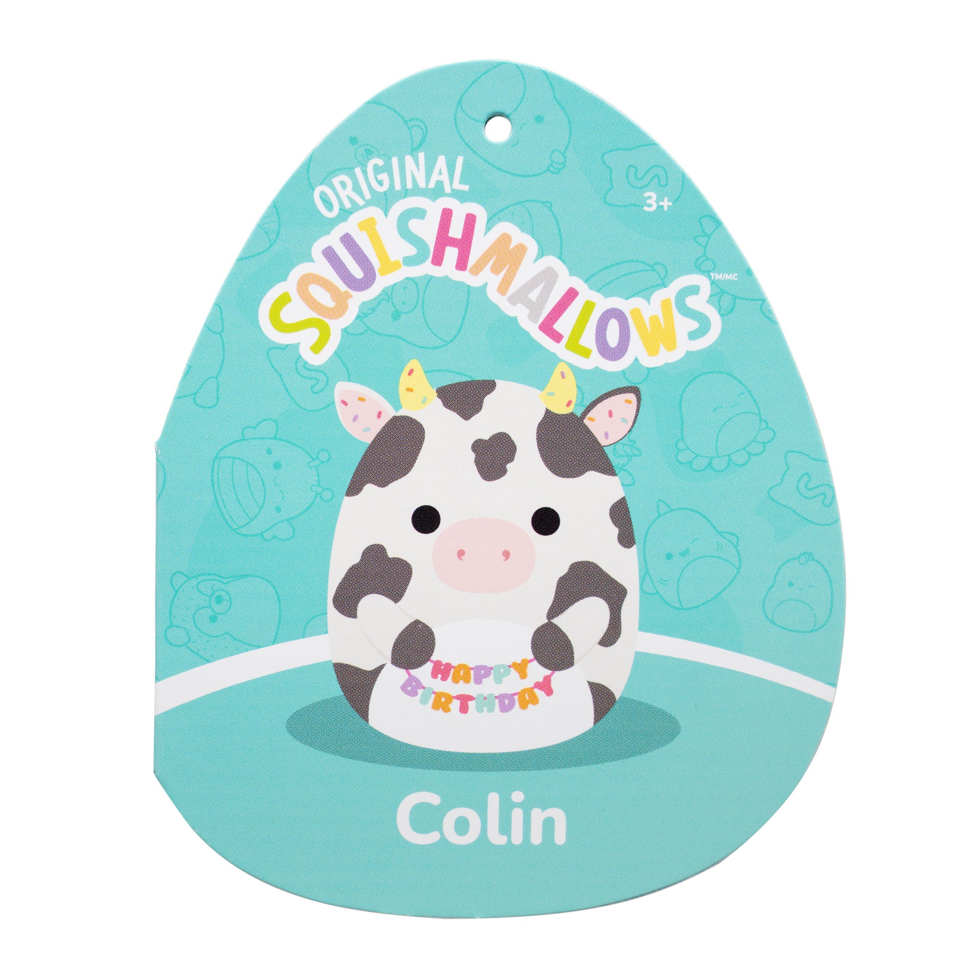 12-Inch Colin the Black and White Cow Holding Birthday Sign - Image 5