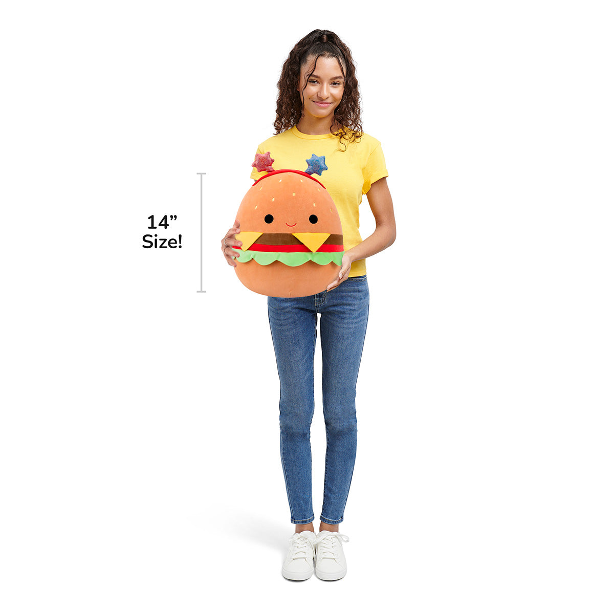 14-Inch Carl the Cheeseburger with Red and Blue Star Headband - Image 7